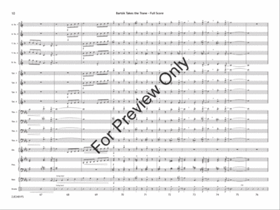 Bartók Takes the Trane (Score) Jazz Ensemble scores gallery preview page 11