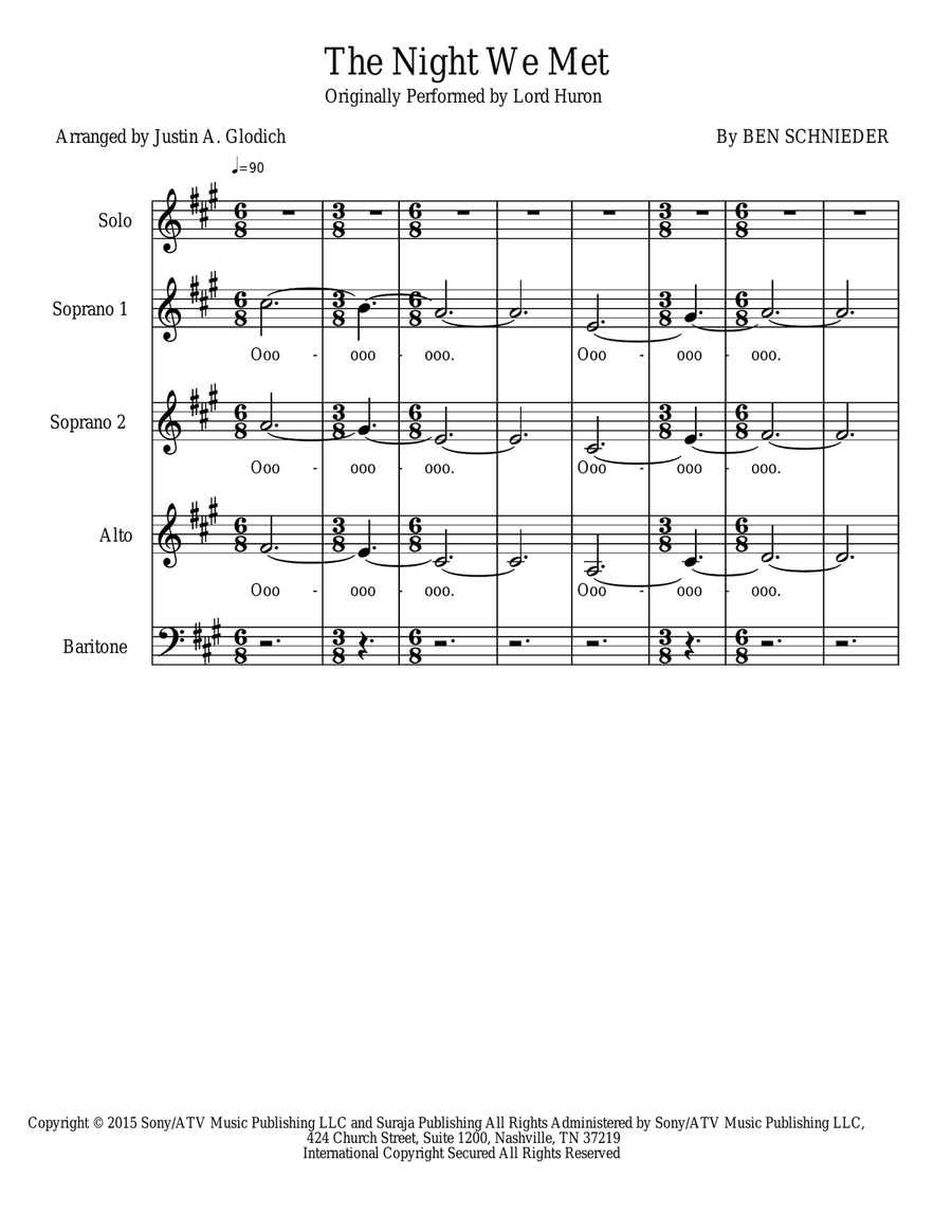 The Night We Met The Night We Met 3-Part scores gallery preview page 1