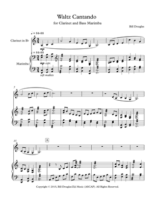 Waltz Cantando for Clarinet and Bass Marimba
