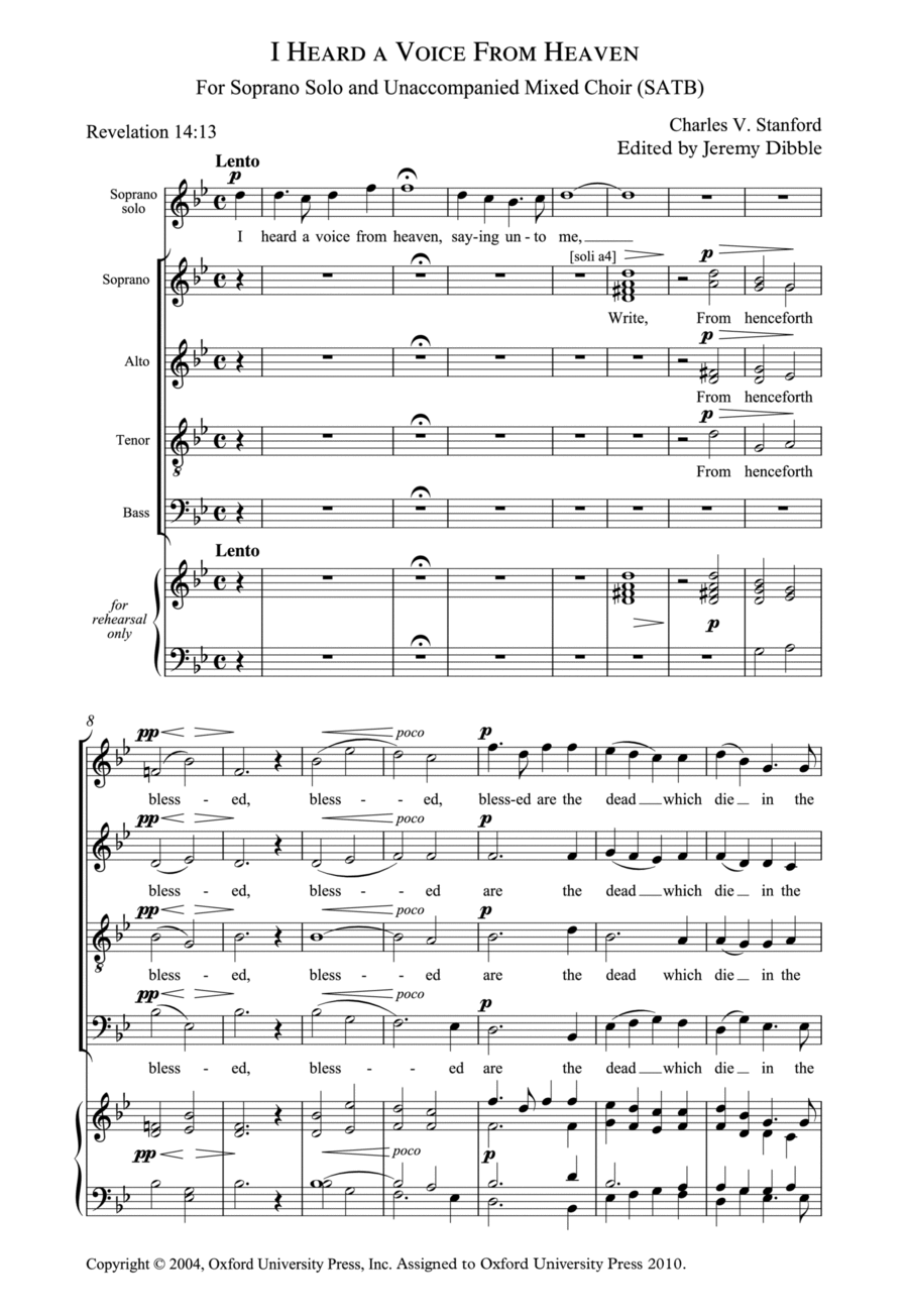 I heard a voice from heaven 4-Part scores gallery preview page 1