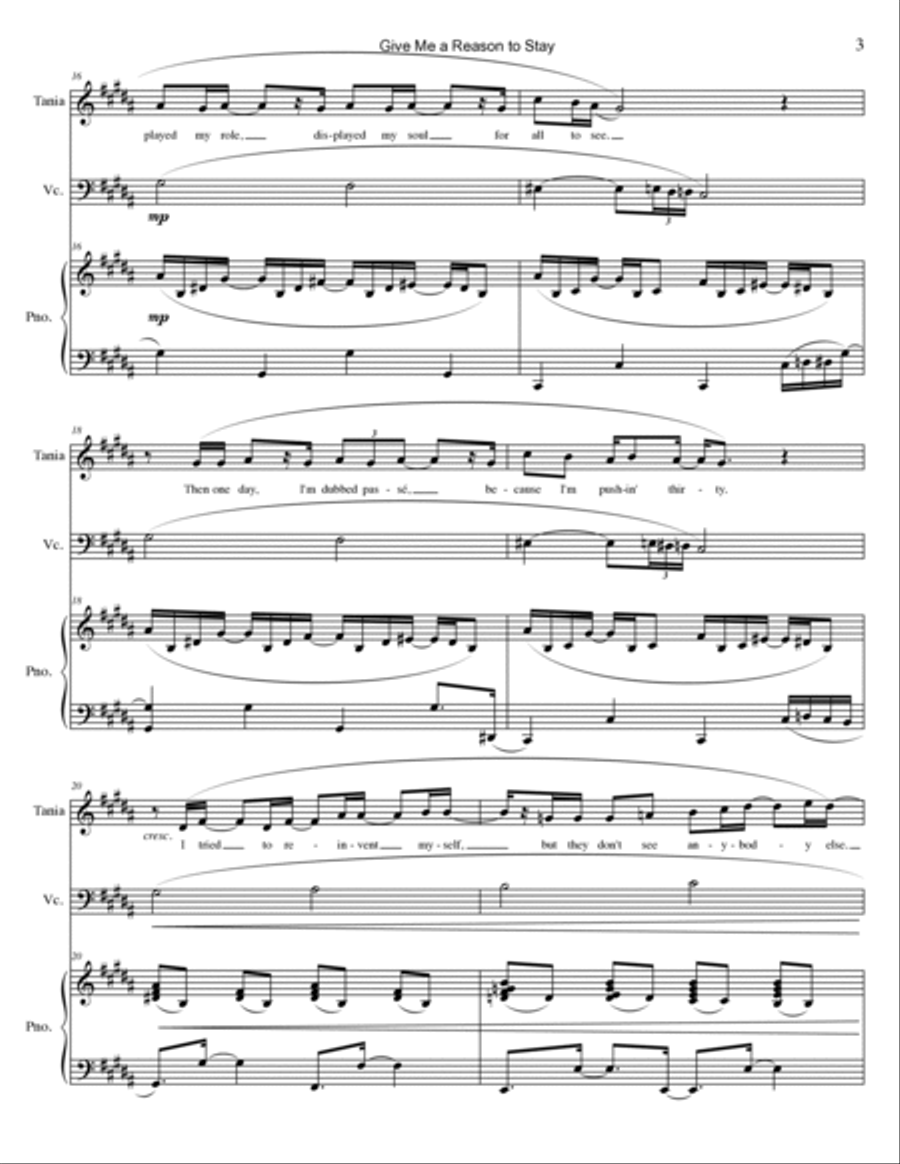 Give Me a Reason to Stay Give Me a Reason to Stay Voice scores gallery preview page 3