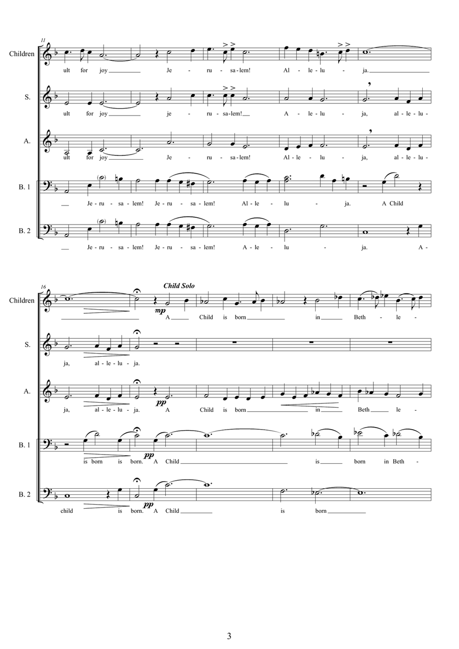 A Child is born - Carol for Children and mixed choir a cappella A Cappella scores gallery preview page 3