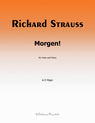 Morgen! by Richard Strauss, in E Major