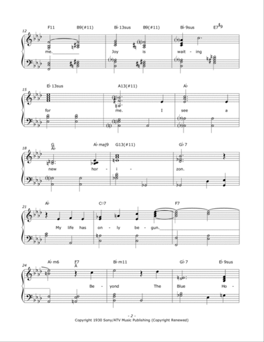 Beyond The Blue Horizon Voice scores gallery preview page 2