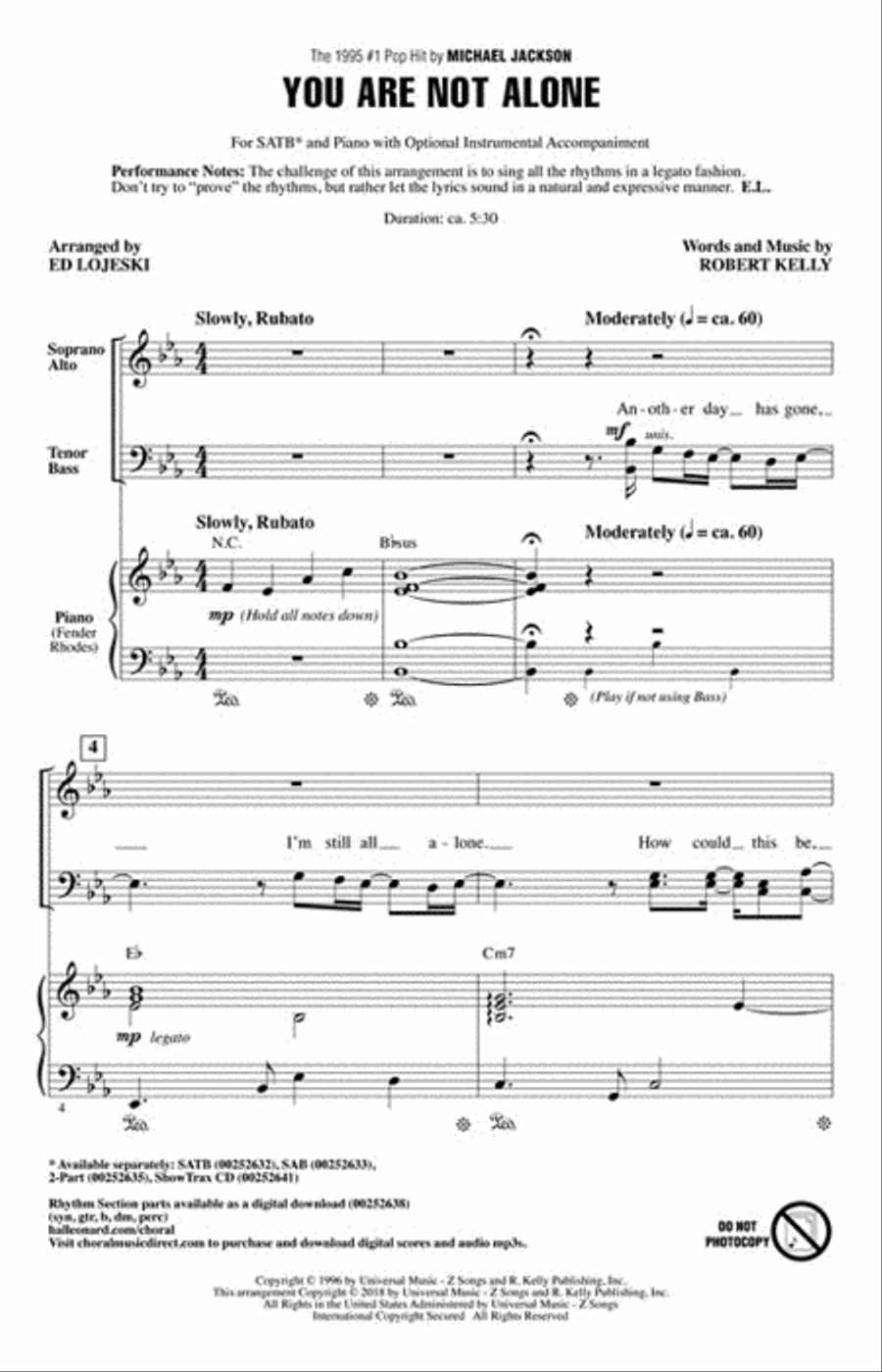 You Are Not Alone 4-Part scores gallery preview page 2