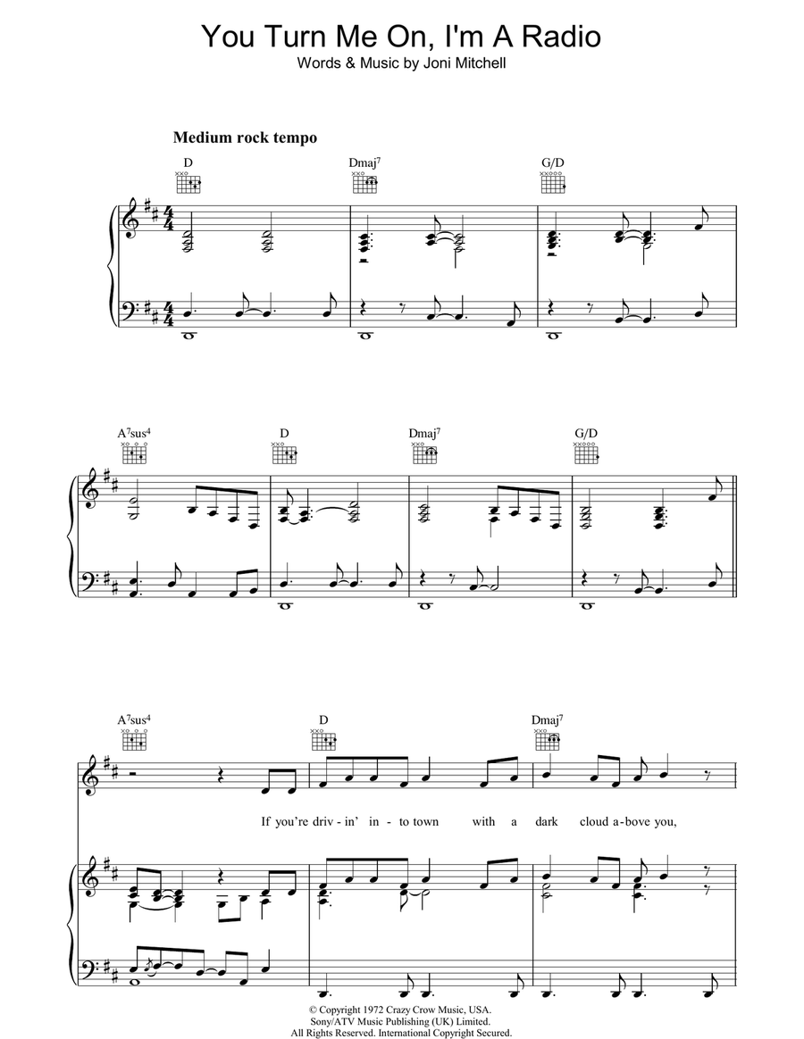 You Turn Me On I'm A Radio Acoustic Guitar scores gallery preview page 1