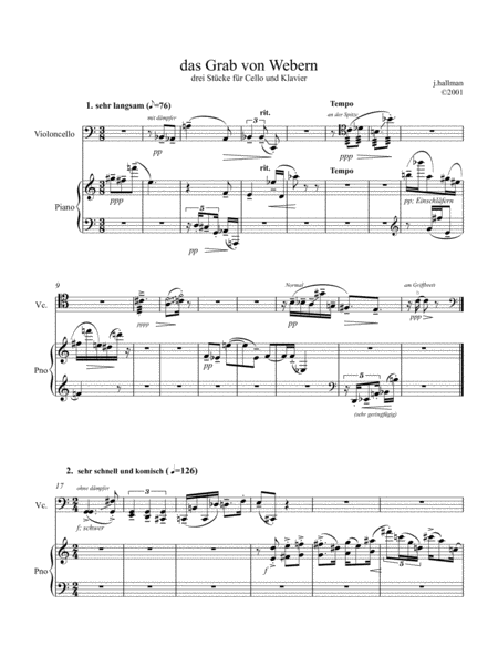 das grab von Webern (for cello and piano) image number null
