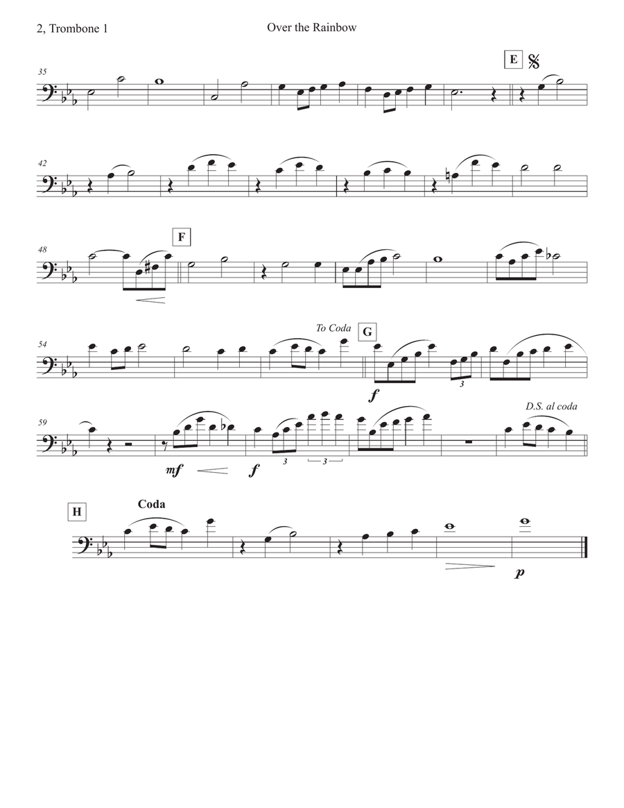 Over The Rainbow (from The Wizard Of Oz) Trombone Solo scores gallery preview page 6