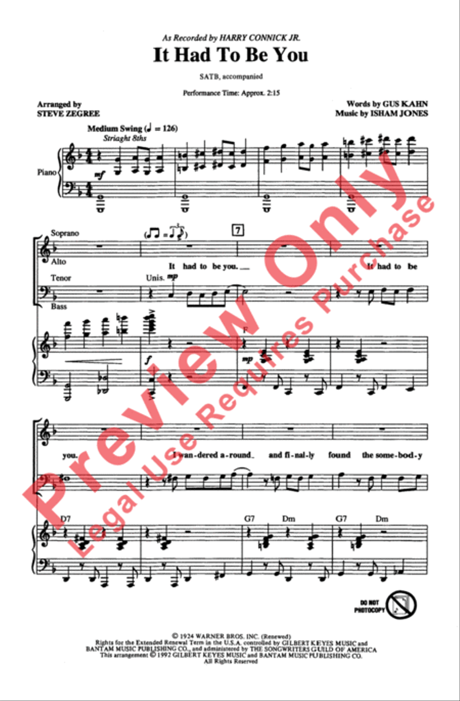 It Had to Be You 4-Part scores gallery preview page 3