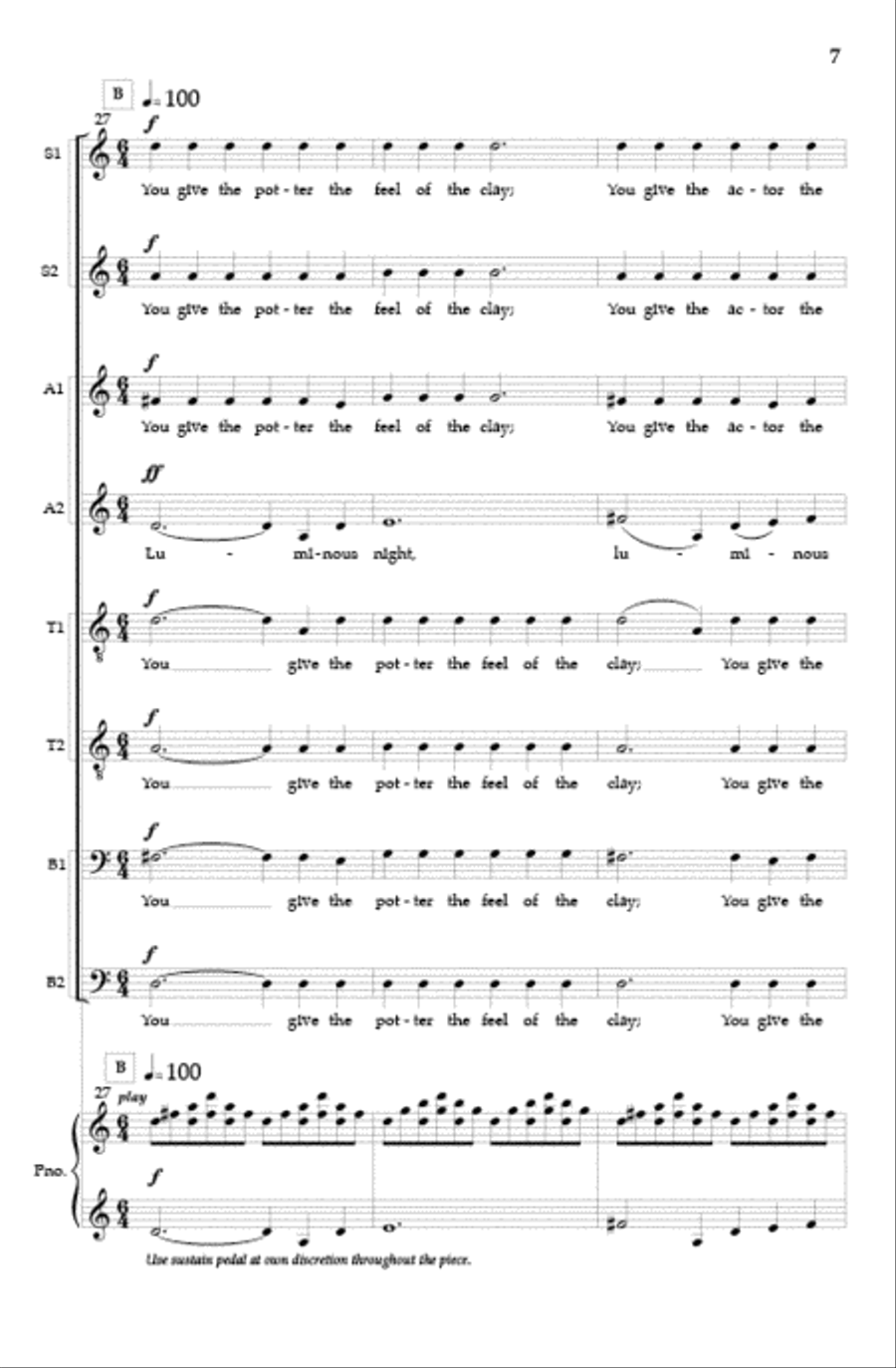 Luminous Night of the Soul (Vocal Score) SSAATTBB scores gallery preview page 6