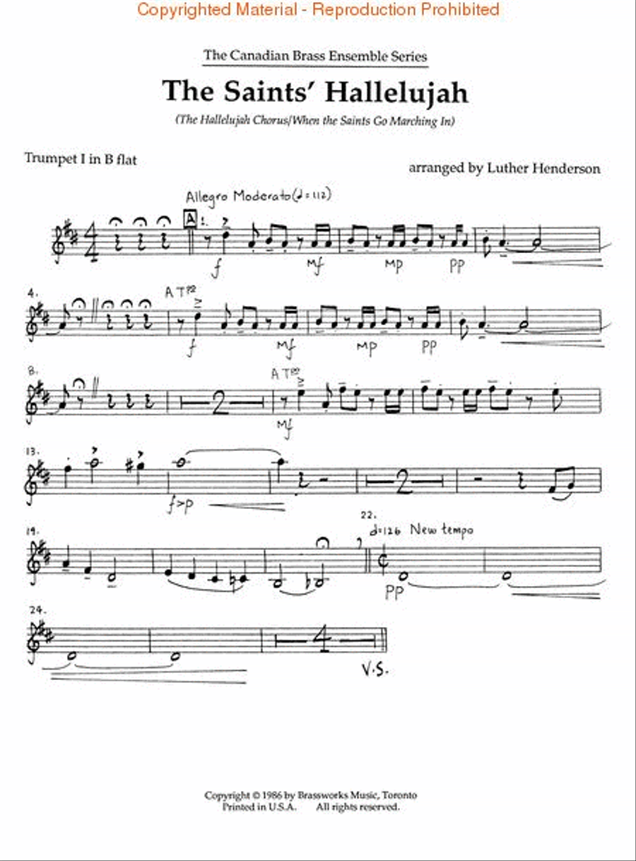 The Saints' Hallelujah Brass Quintet scores gallery preview page 4