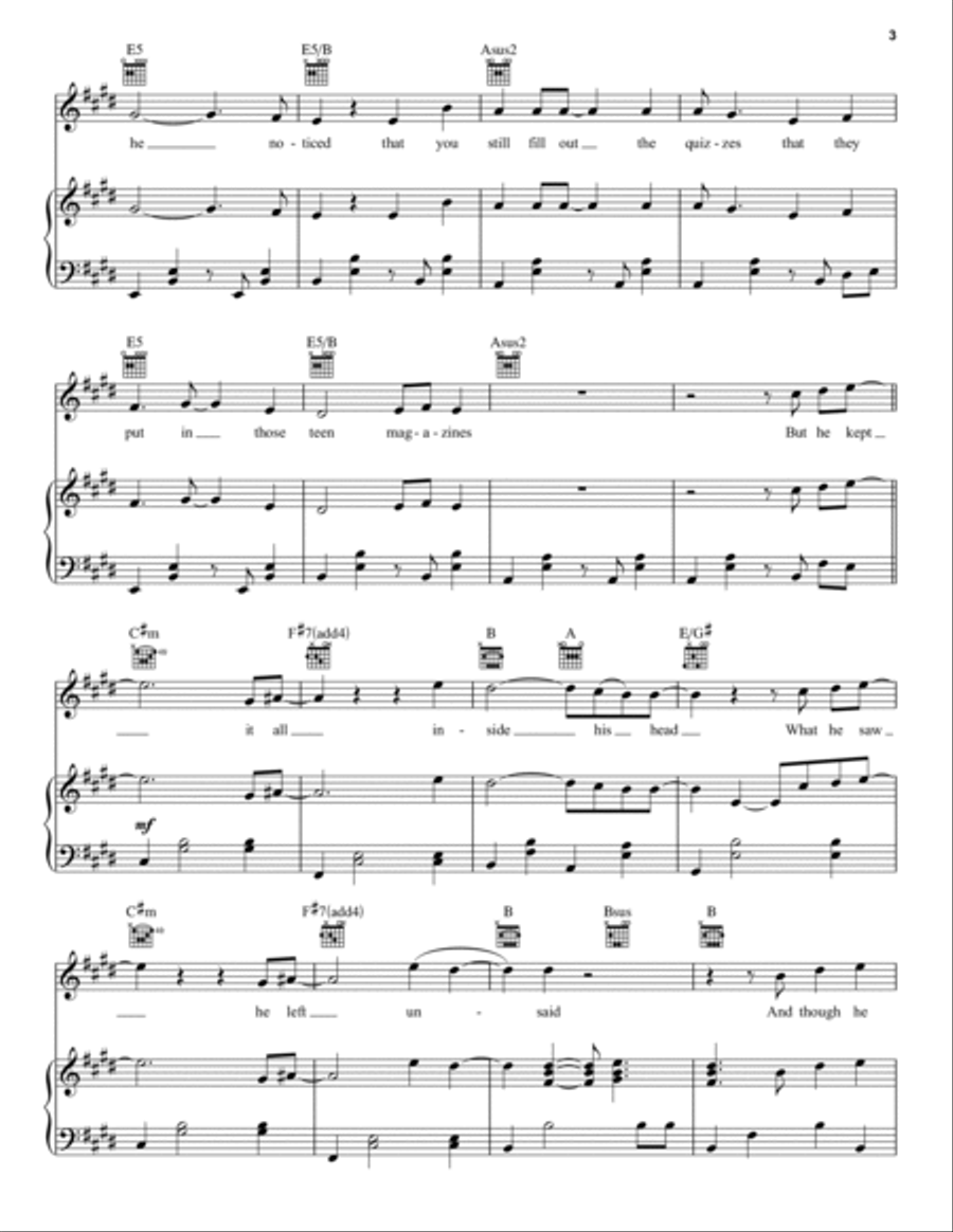 If I Could Tell Her (from Dear Evan Hansen) Piano, Vocal, Guitar scores gallery preview page 3