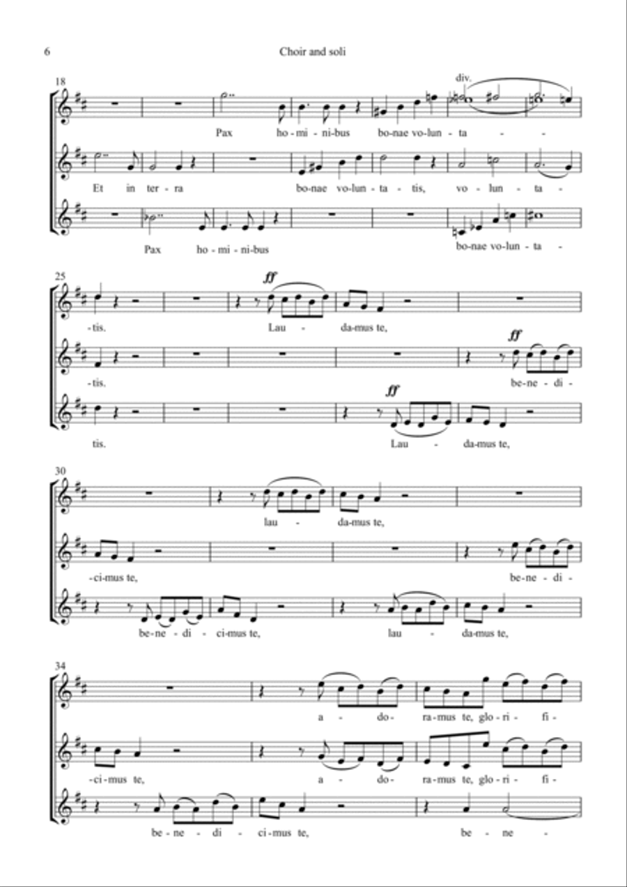 Messe á Trois Voix in A/ Choir and soli score SSA scores gallery preview page 6