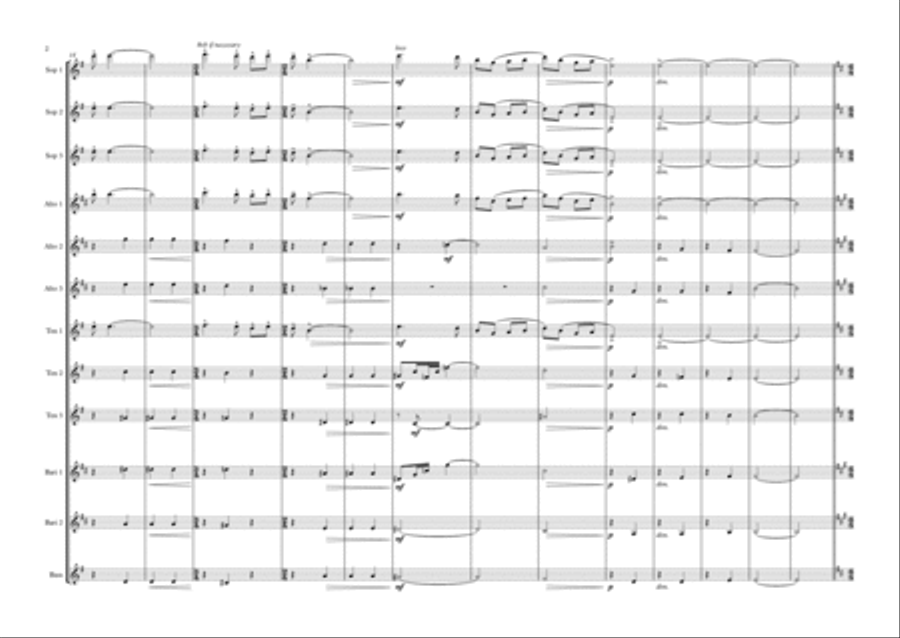 Hungarian Peasant Songs, arranged for Saxophone Choir Woodwind Ensemble scores gallery preview page 2