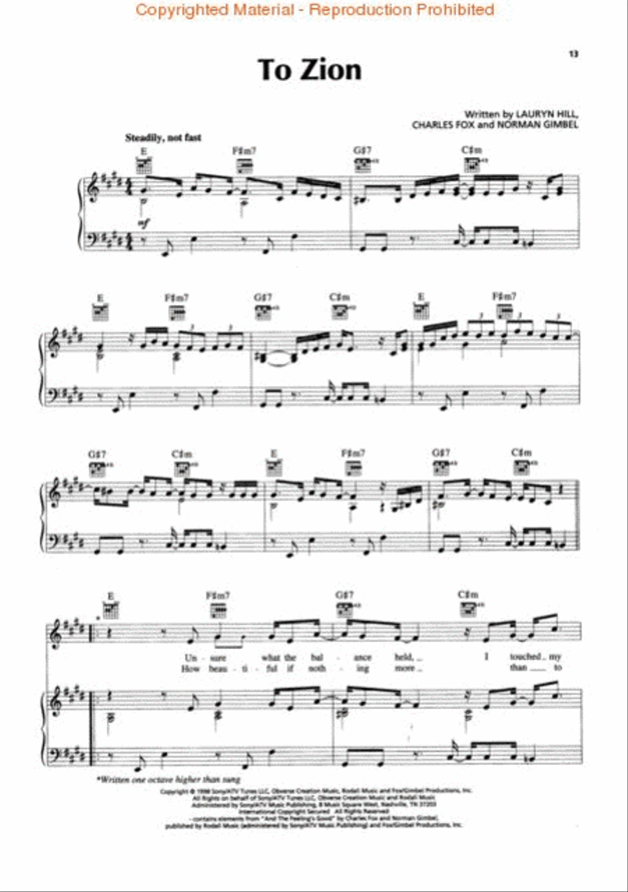 The Miseducation of Lauryn Hill Piano, Vocal, Guitar scores gallery preview page 3