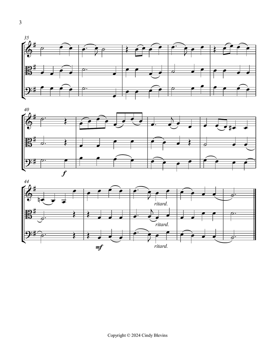 All Glory, Laud and Honor, for Violin, Viola and Cello String Trio scores gallery preview page 4