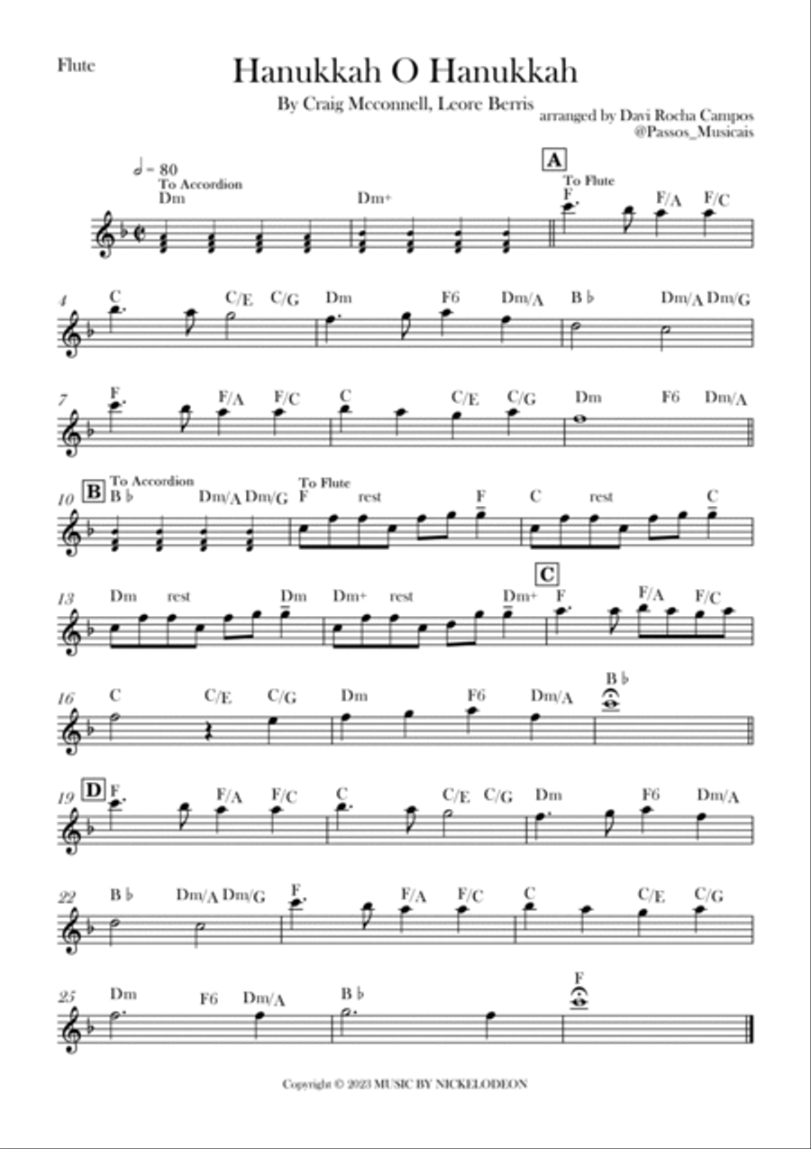 Hanukkah O Hanukkah Woodwind Quartet scores gallery preview page 3