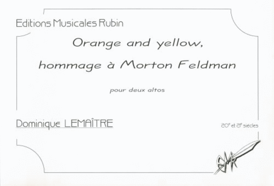 Orange and yellow, hommage a morton feldman pour deux altos School and Community scores gallery preview page 1