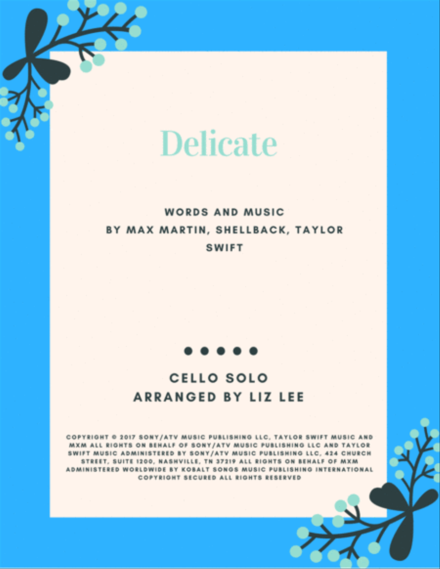 Delicate Cello Solo scores gallery preview page 1