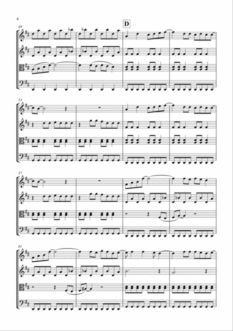 Mamma Mia Mamma Mia String Quartet scores gallery preview page 4