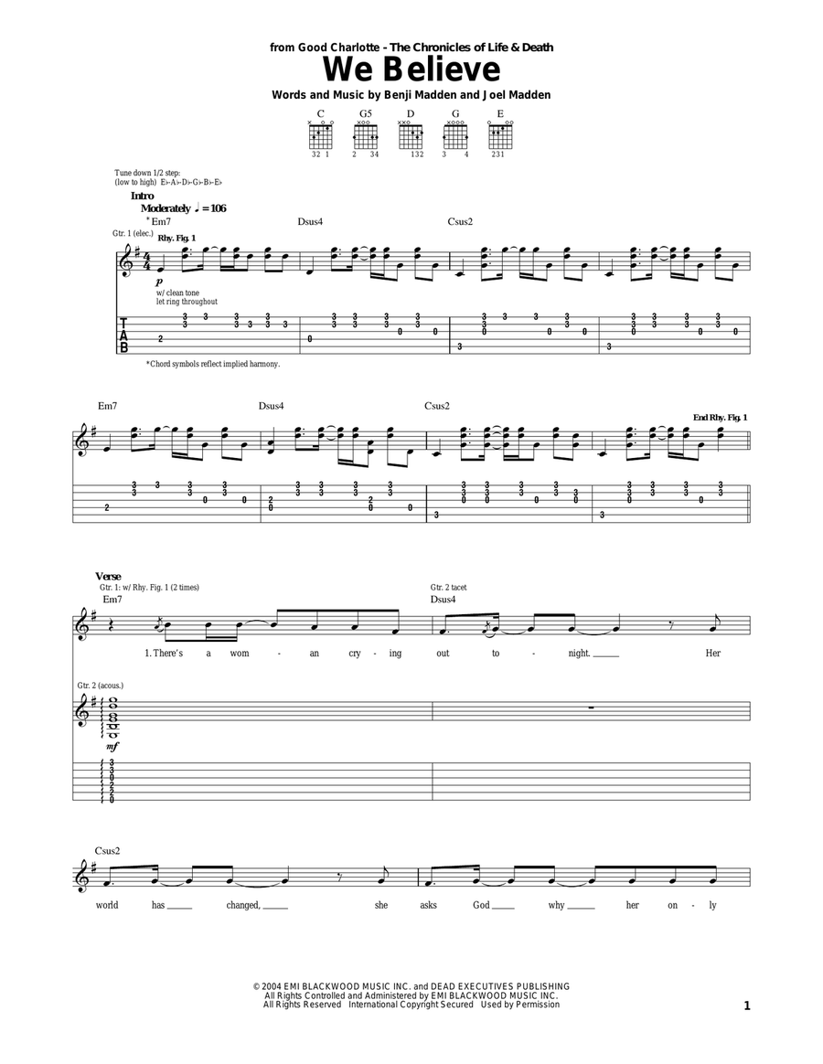 We Believe Acoustic Guitar scores gallery preview page 1