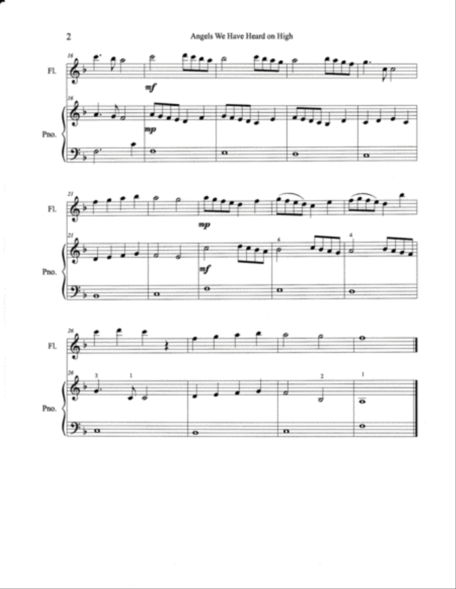 Christmas Duets for Flute & Piano Vol. 2: 11 Traditional Carols Woodwind Duet scores gallery preview page 2