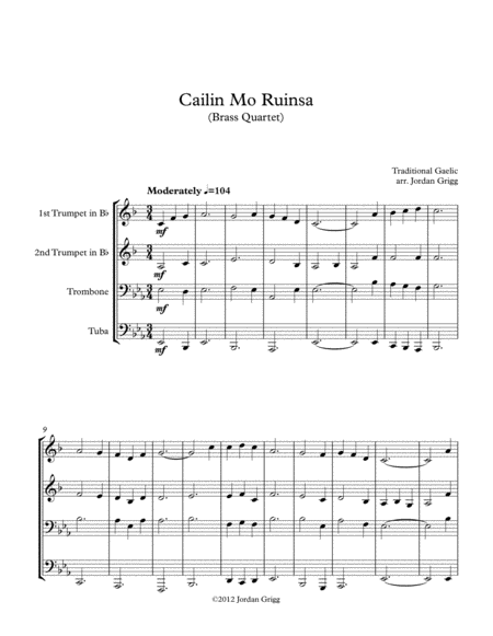 Cailin Mo Ruinsa (Brass Quartet) image number null