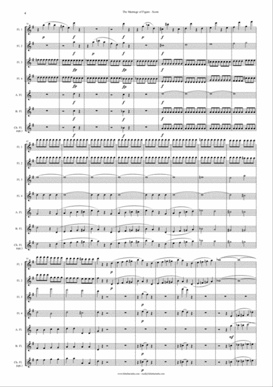 The Marriage of Figaro - Overture for Flute Choir Flute Choir scores gallery preview page 5