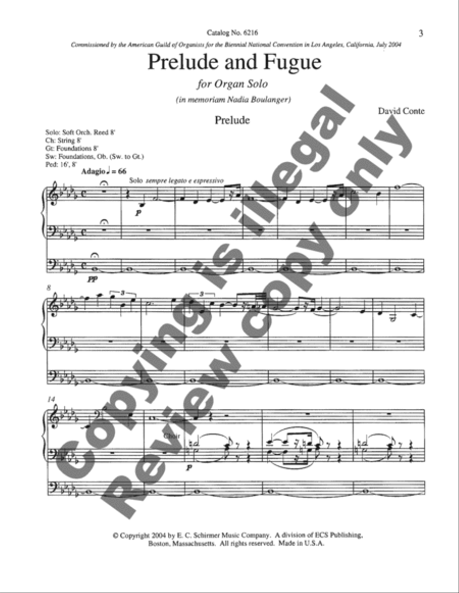 Prelude and Fugue: In Memoriam Nadia Boulanger Organ scores gallery preview page 12