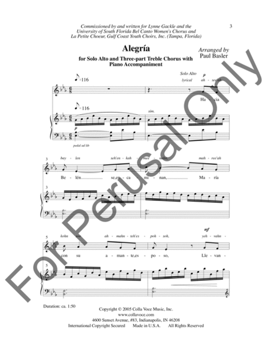 Alegria (Puerto Rican): from "Five Folk Songs for Treble Voices"