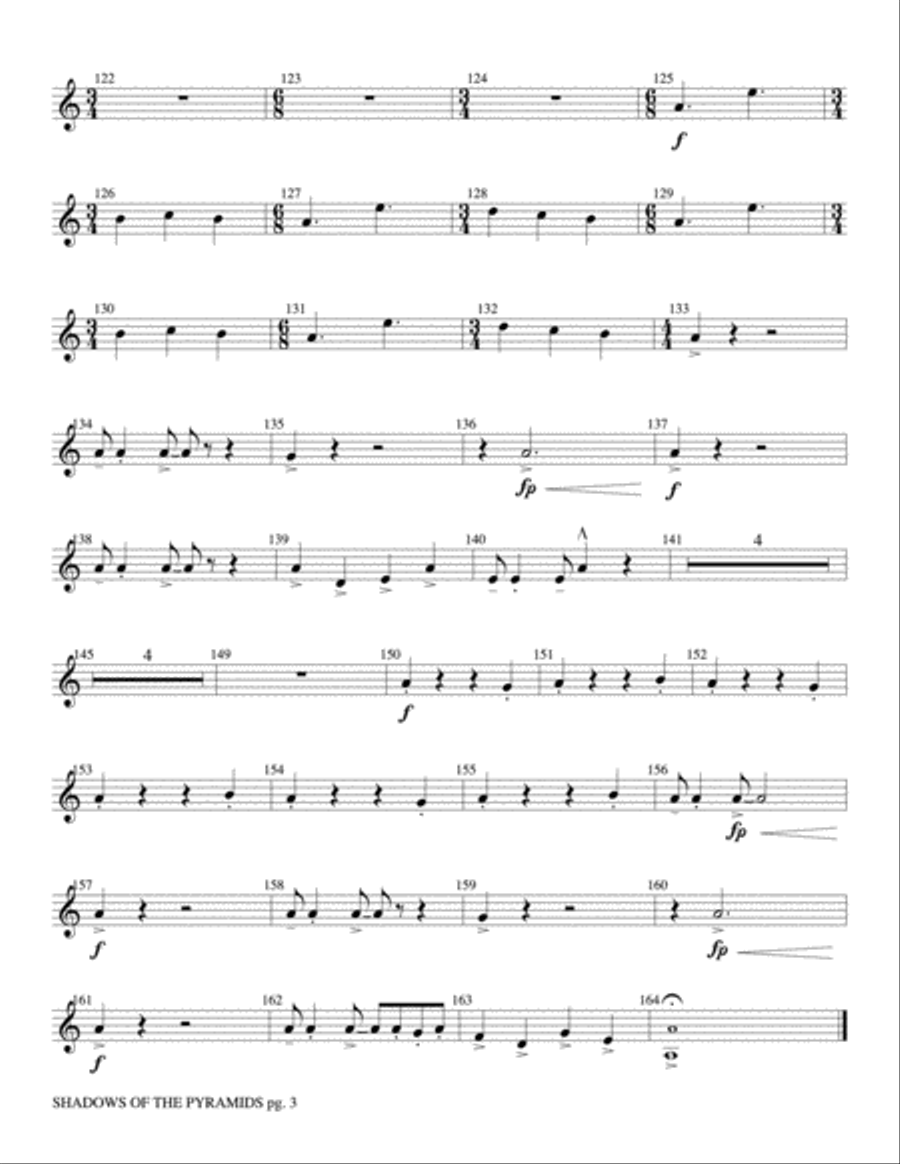 Shadows of the Pyramids: E-flat Baritone Saxophone Concert Band scores gallery preview page 3