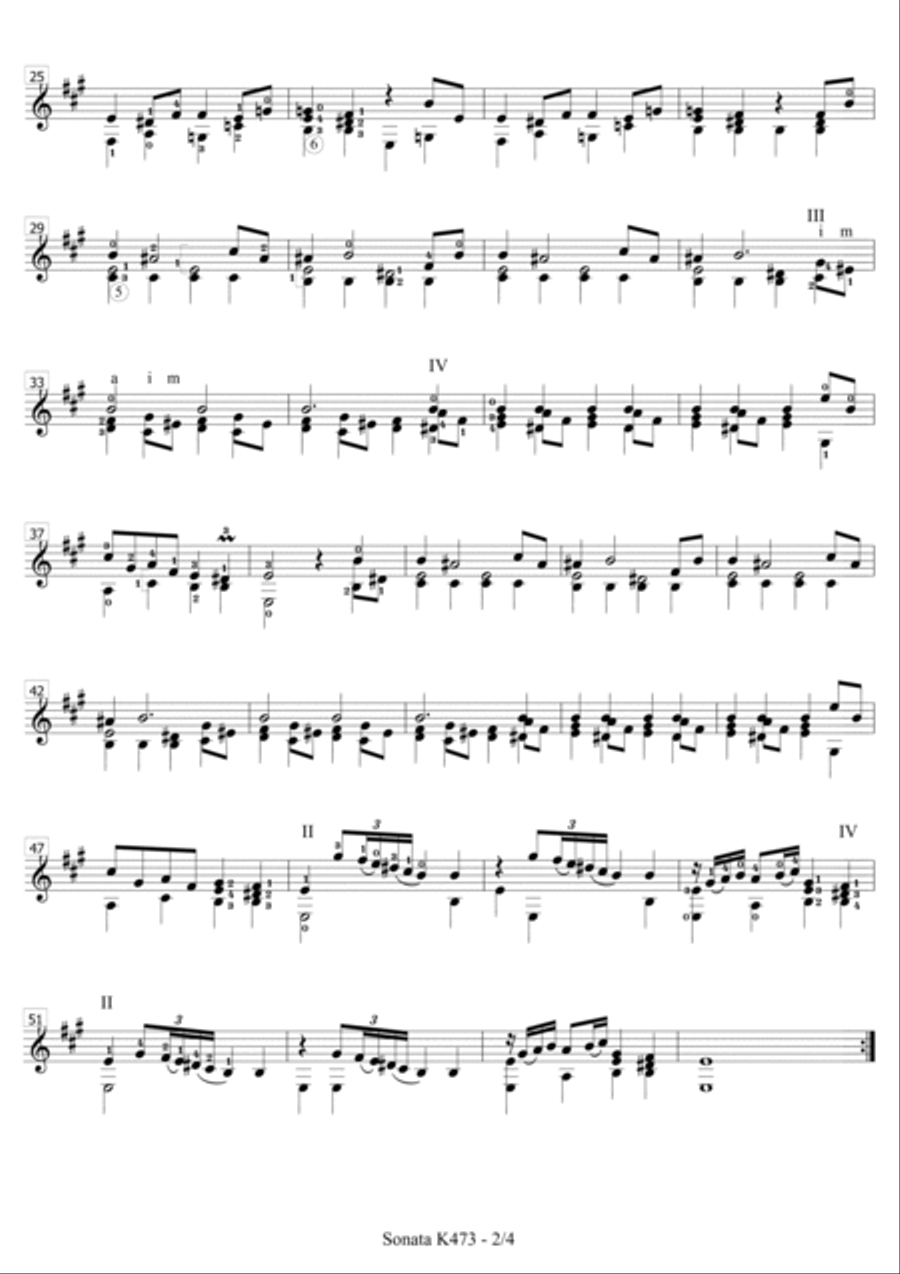Sonata K473 / L229 Acoustic Guitar scores gallery preview page 3