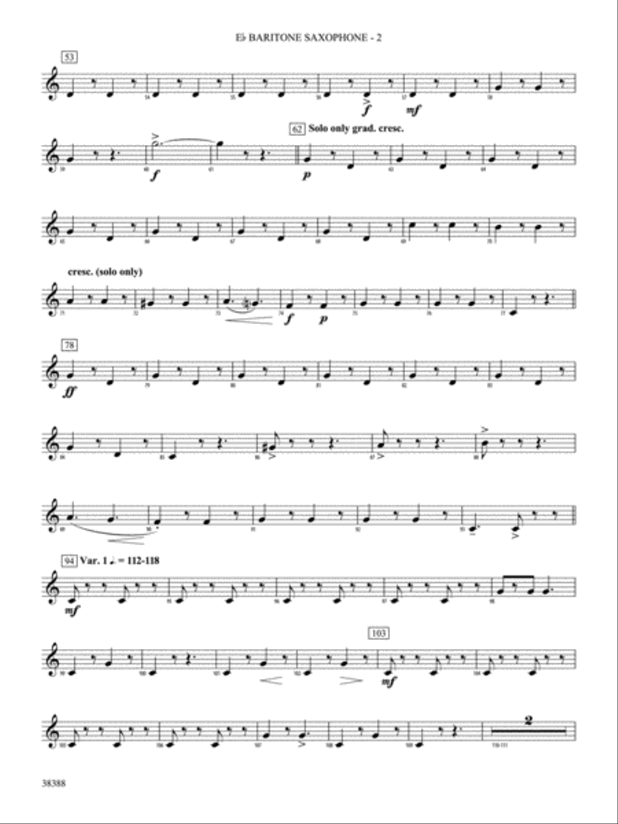 Napoli: E-flat Baritone Saxophone Concert Band scores gallery preview page 2