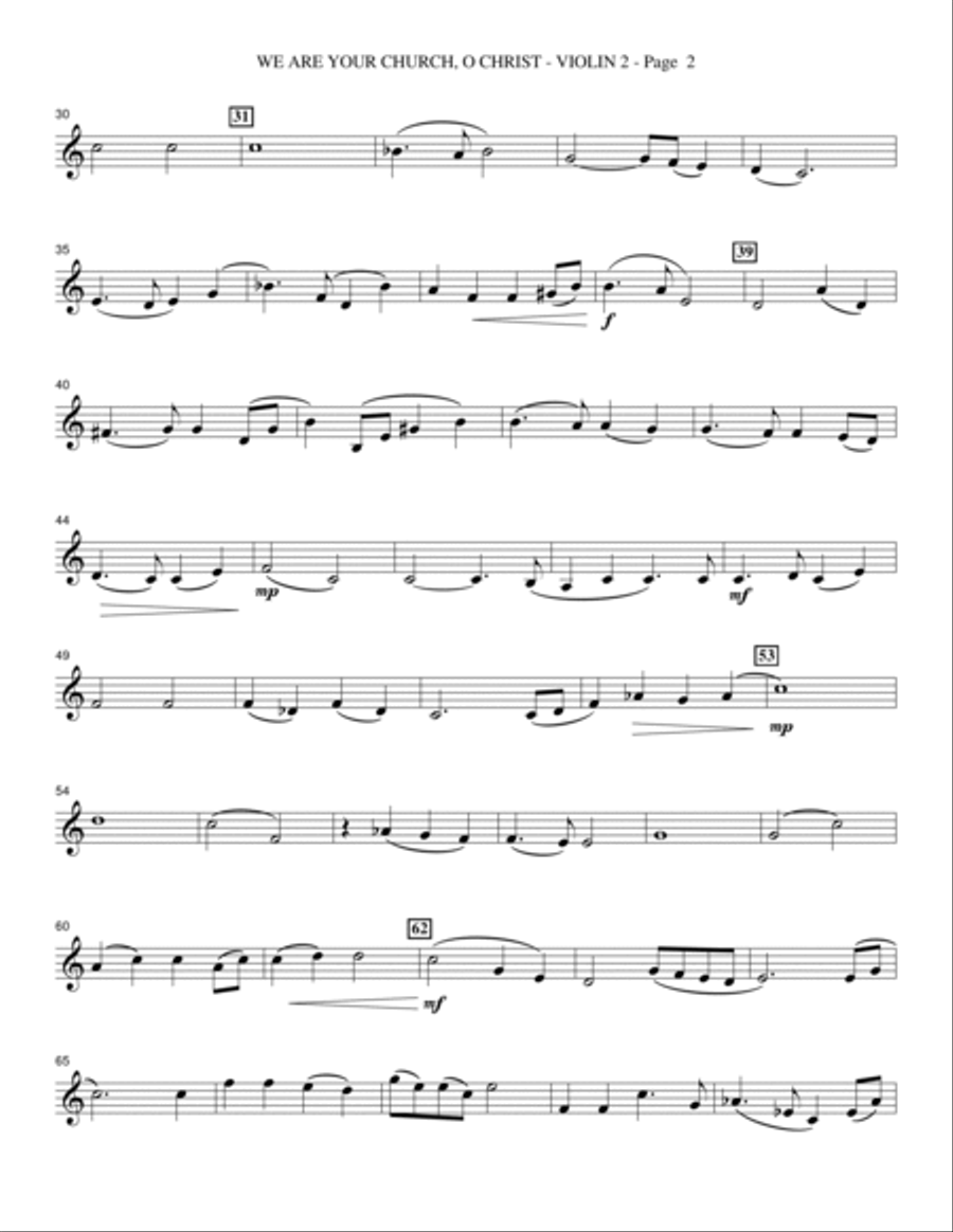 We Are Your Church, O Christ - Violin 2 Choir scores gallery preview page 2