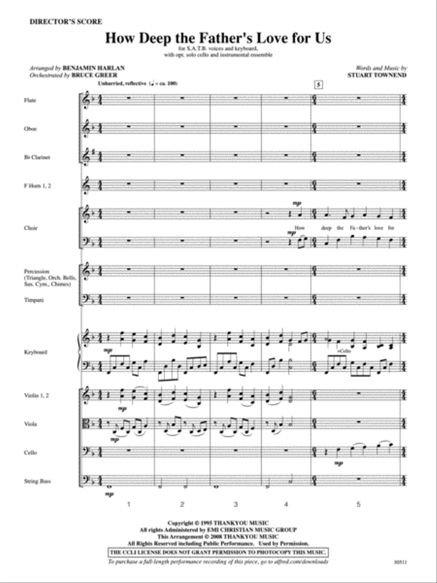 How Deep the Father's Love for Us Choir scores gallery preview page 22