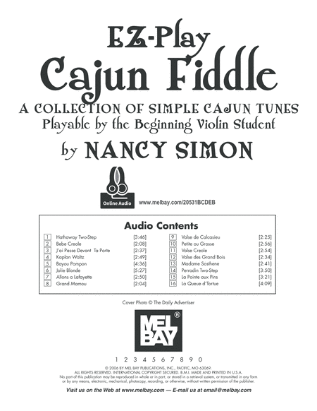 EZ-Play Cajun Fiddle-A Collection of Simple Cajun Tunes image number null