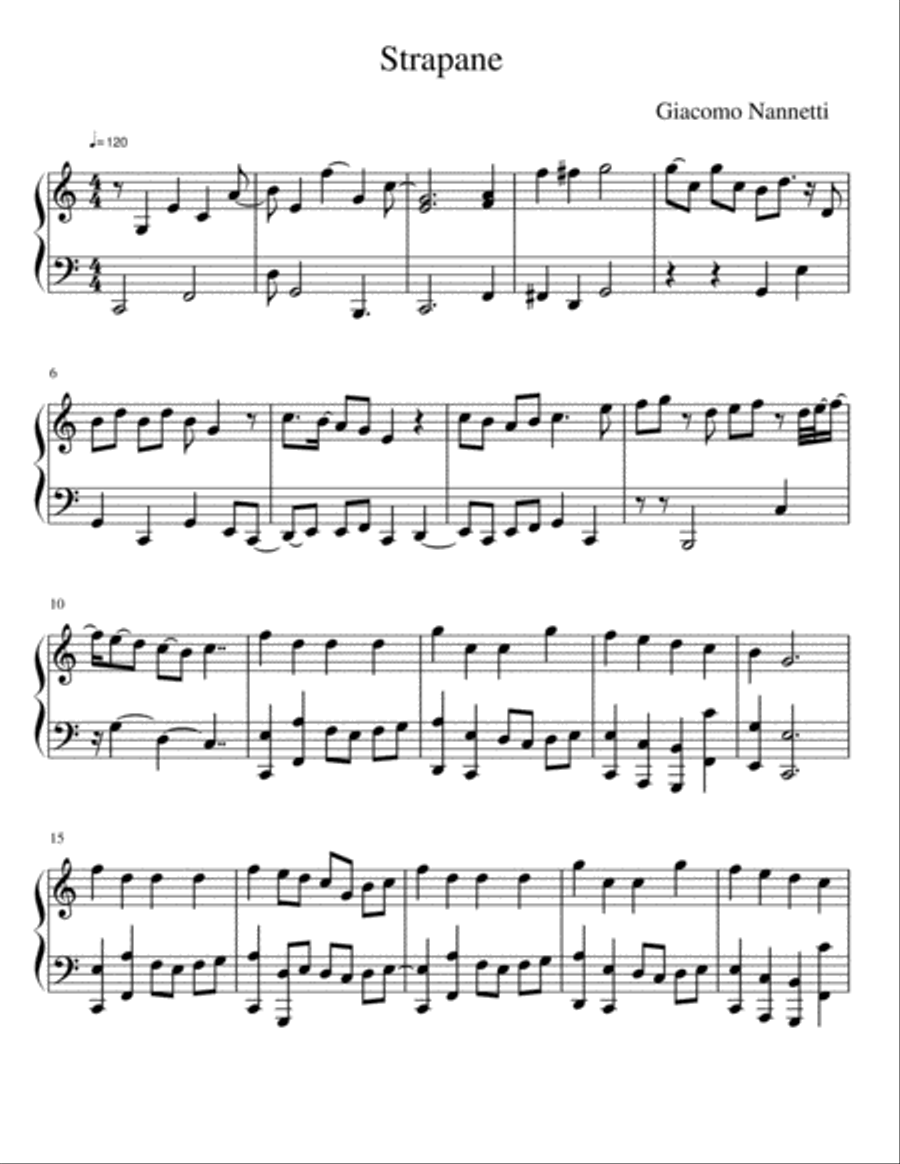 Strapane Piano Solo scores gallery preview page 1