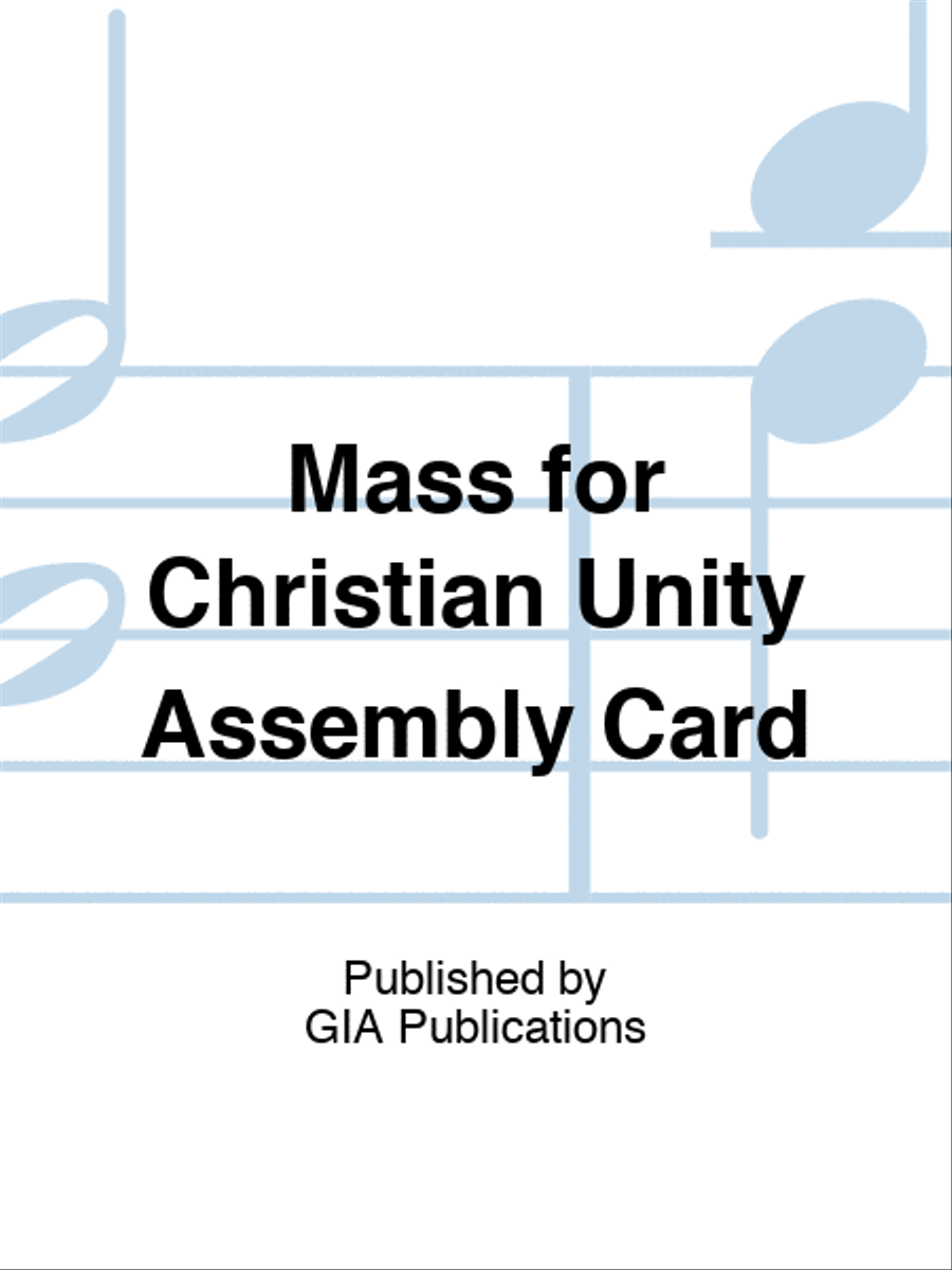 Mass for Christian Unity Assembly Card