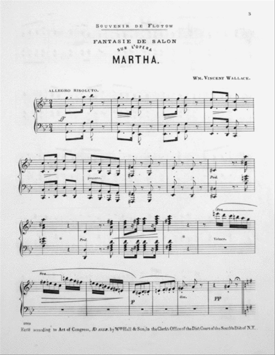 Souvenir De L'Opera. Souvenir De Flotow. Fantasie De Salon. Sur L'Opera Martha Piano Solo scores gallery preview page 2