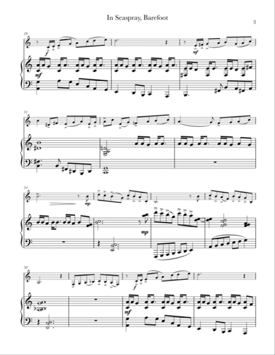 In Seaspray, Barefoot (flugelhorn & piano) Flugelhorn scores gallery preview page 4