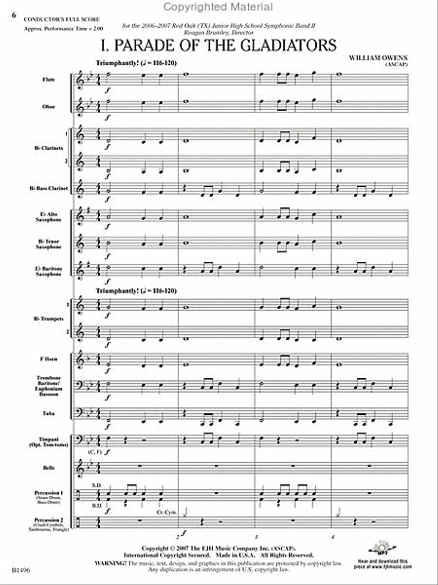 Curtain Up! Concert Band scores gallery preview page 4