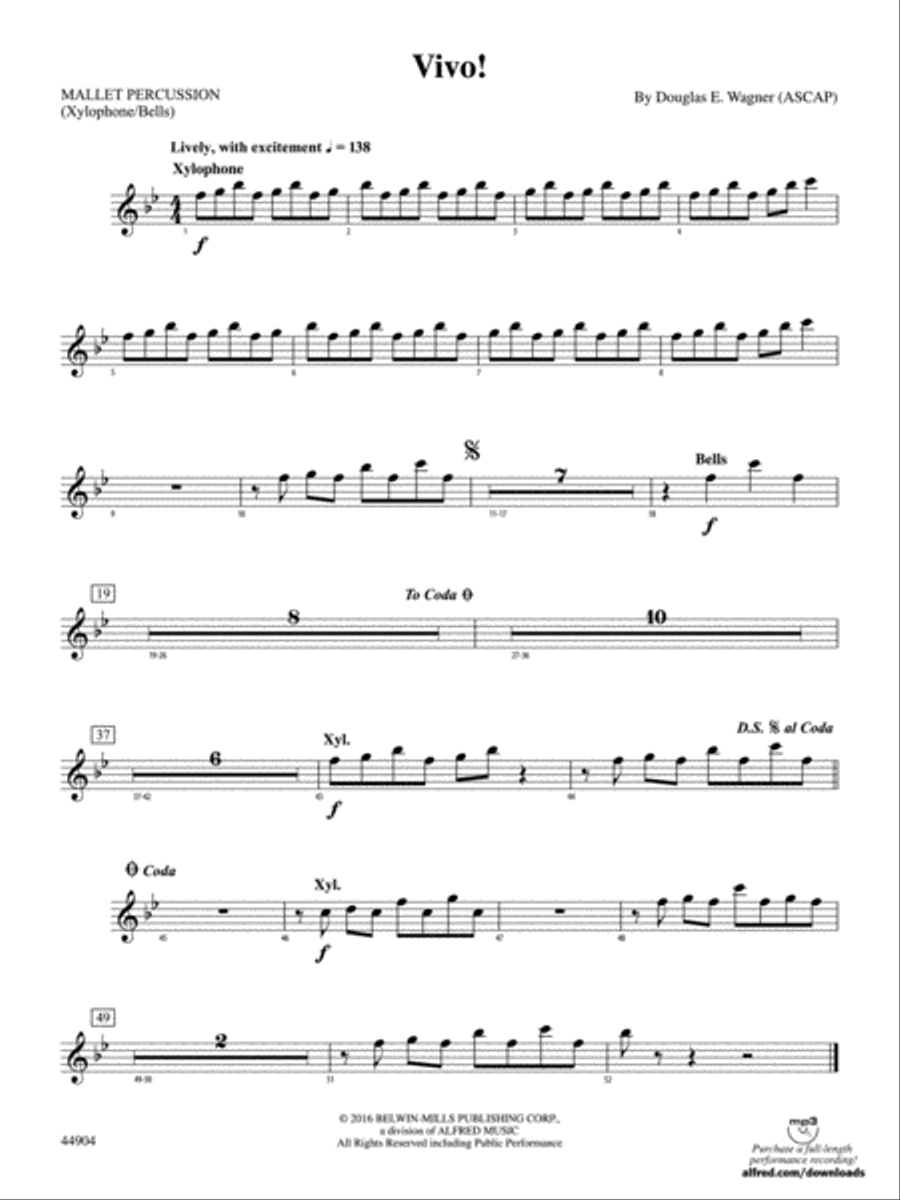 Vivo!: Mallets Vivo!: Mallets Concert Band scores gallery preview page 1