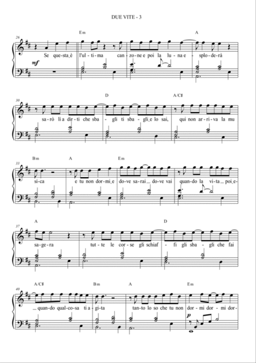 Due Vite Piano scores gallery preview page 3