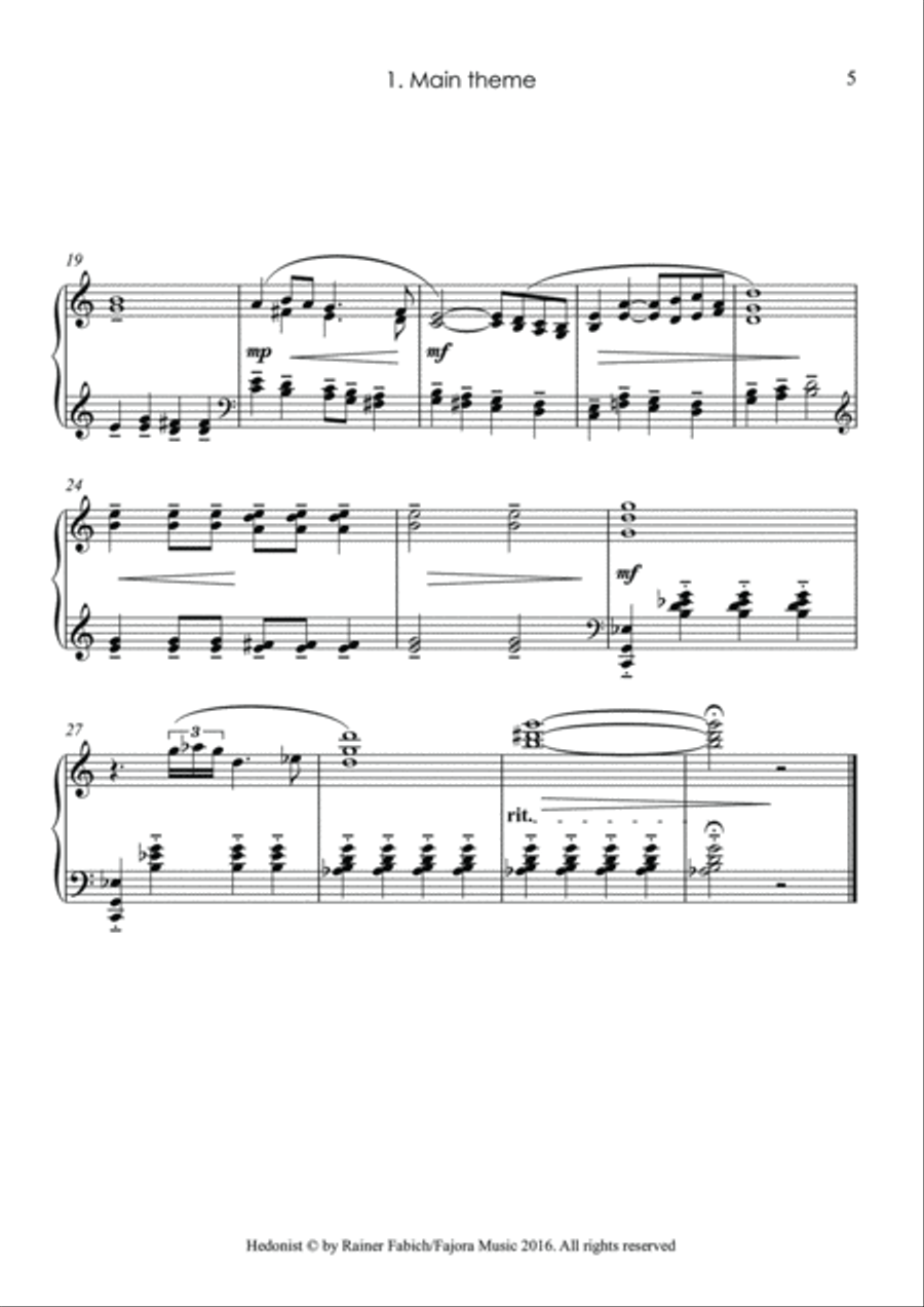 Memoirs of a frustrated Hedonist (Film music) Piano Solo scores gallery preview page 6