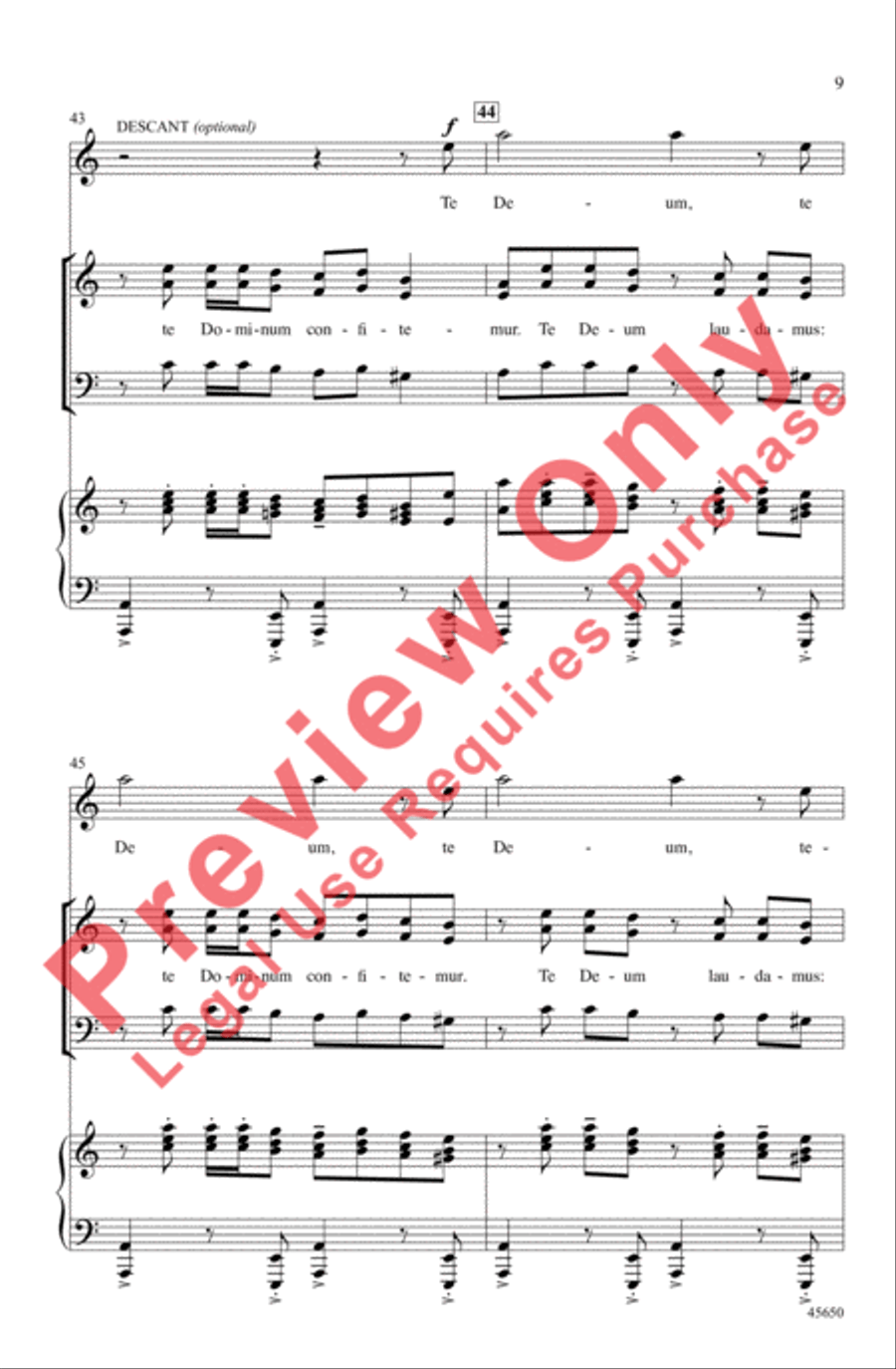 Te Deum 3-Part scores gallery preview page 9