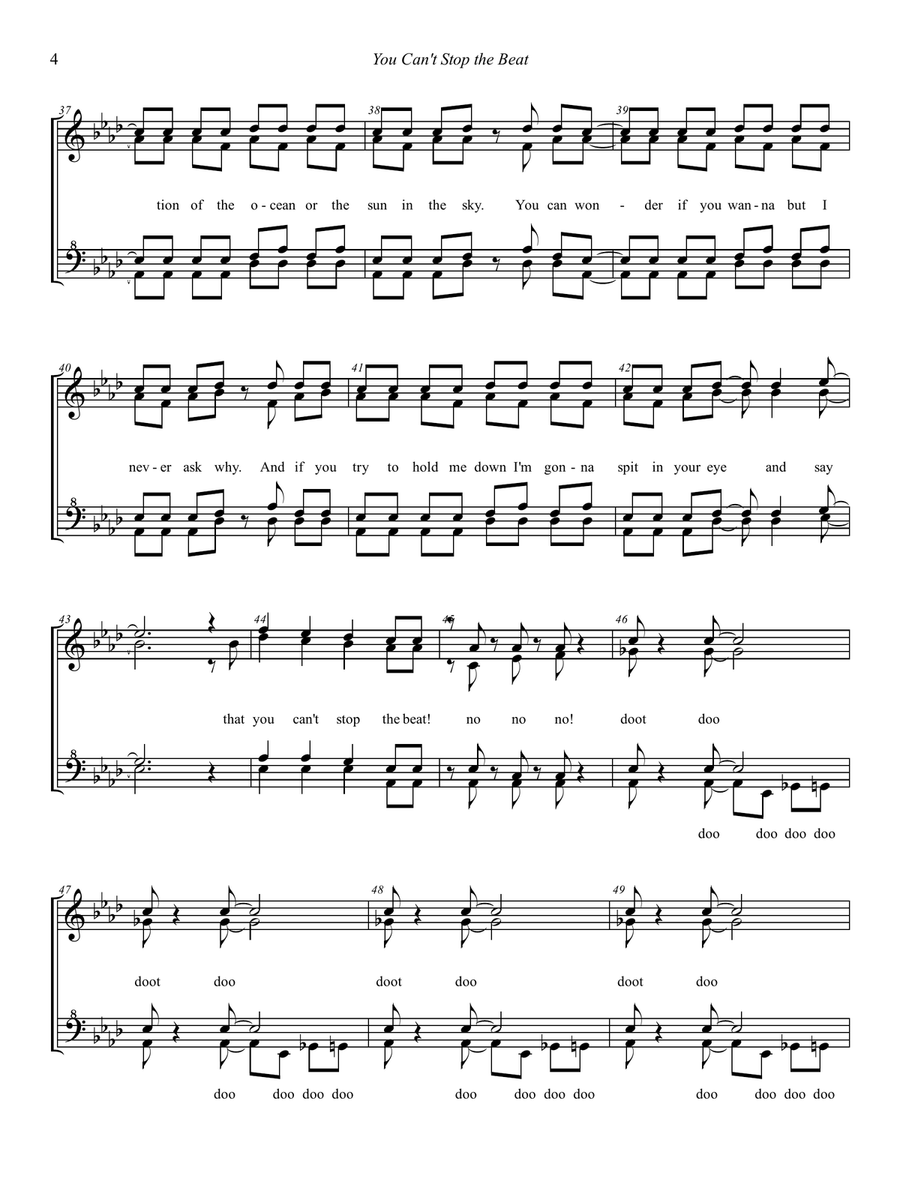 You Can't Stop The Beat SSAA scores gallery preview page 4