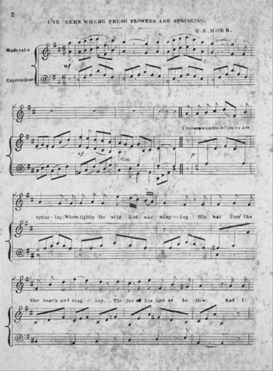 I've Been Where Fresh Flowers Are Springing. A Ballad Voice scores gallery preview page 2