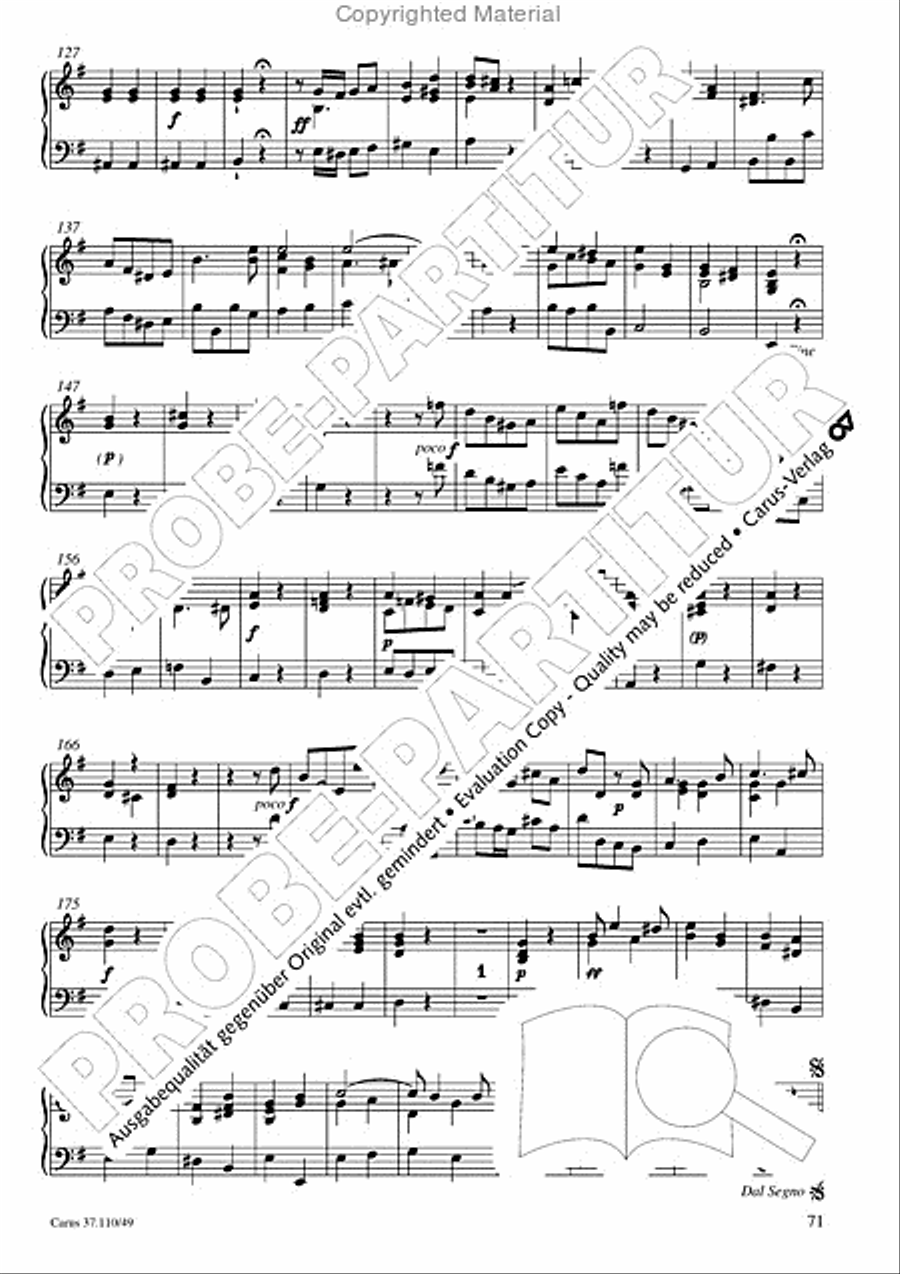 Markuspassion. Werkausgabe Reihe 1, Bd. 7 (Homilius) Organ scores gallery preview page 72