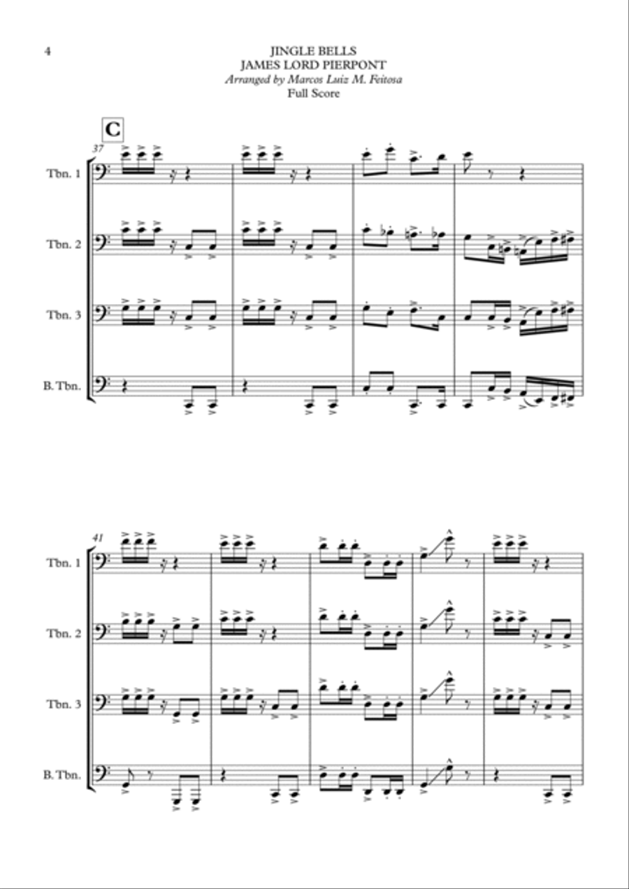 15 Christmas Songs (BOOK 1) - Trombone Quartet Brass Quartet scores gallery preview page 6