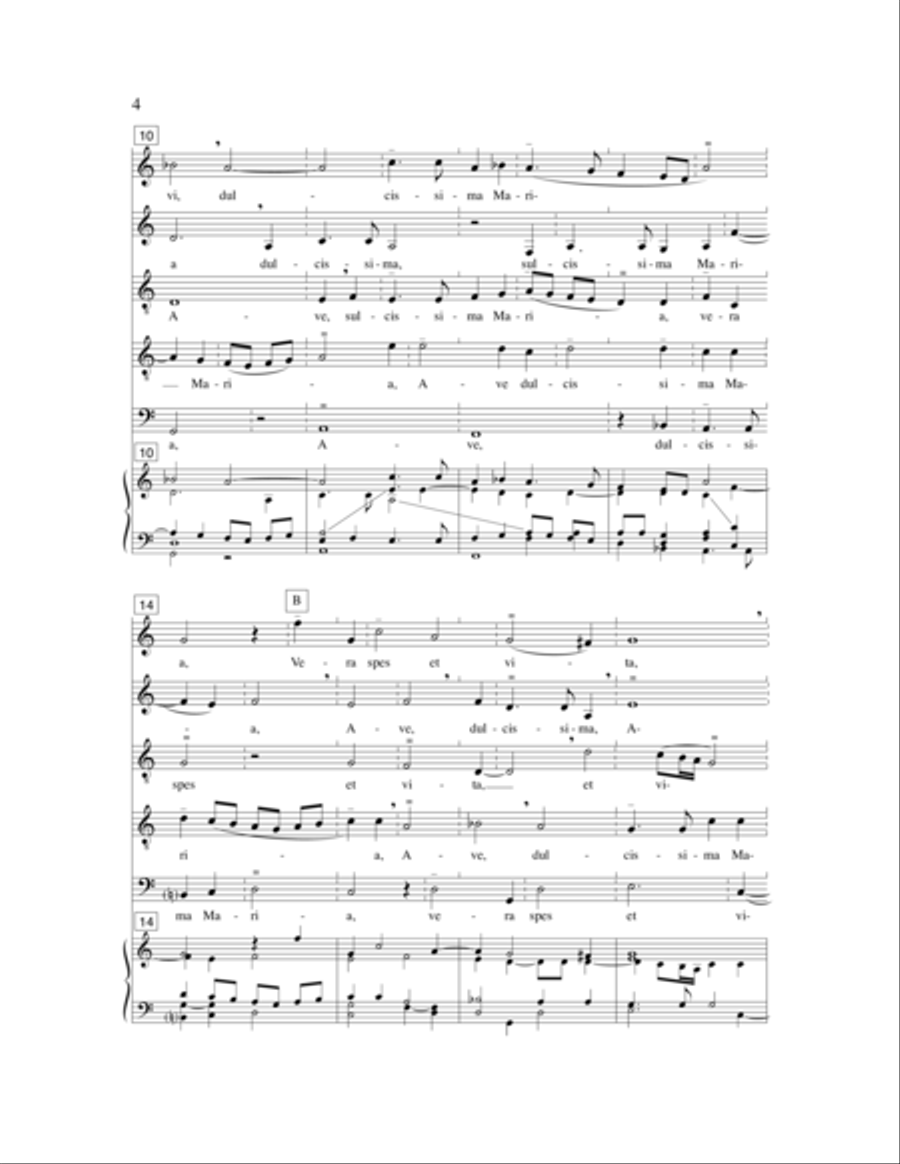 Ave, dulcissima Maria SATTB scores gallery preview page 6